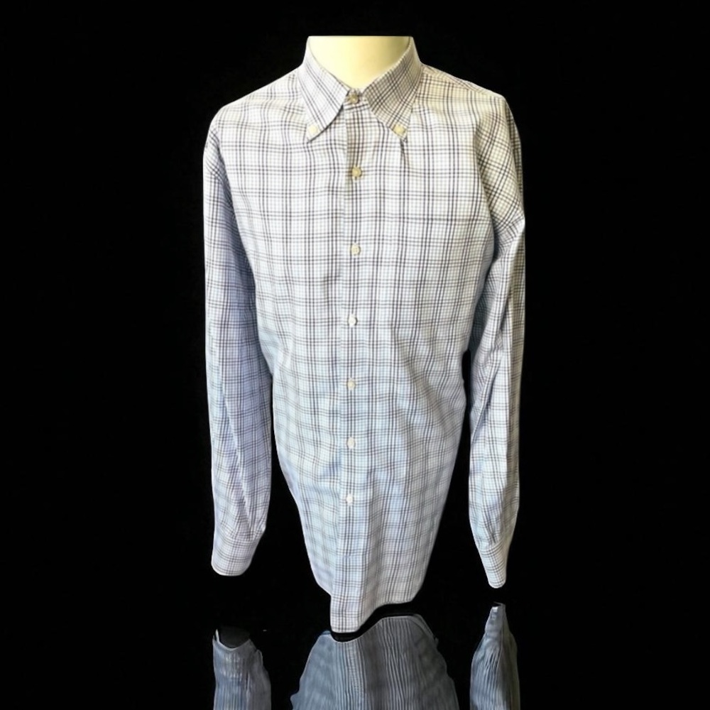 PETER MILLAR LONG SLEEVE COTTON BUTTON DOWN SHIRT SIZE LARGE